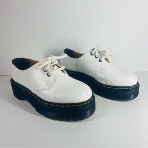 Dr. Martens 1461 Quad Platform Shoes White Size 7